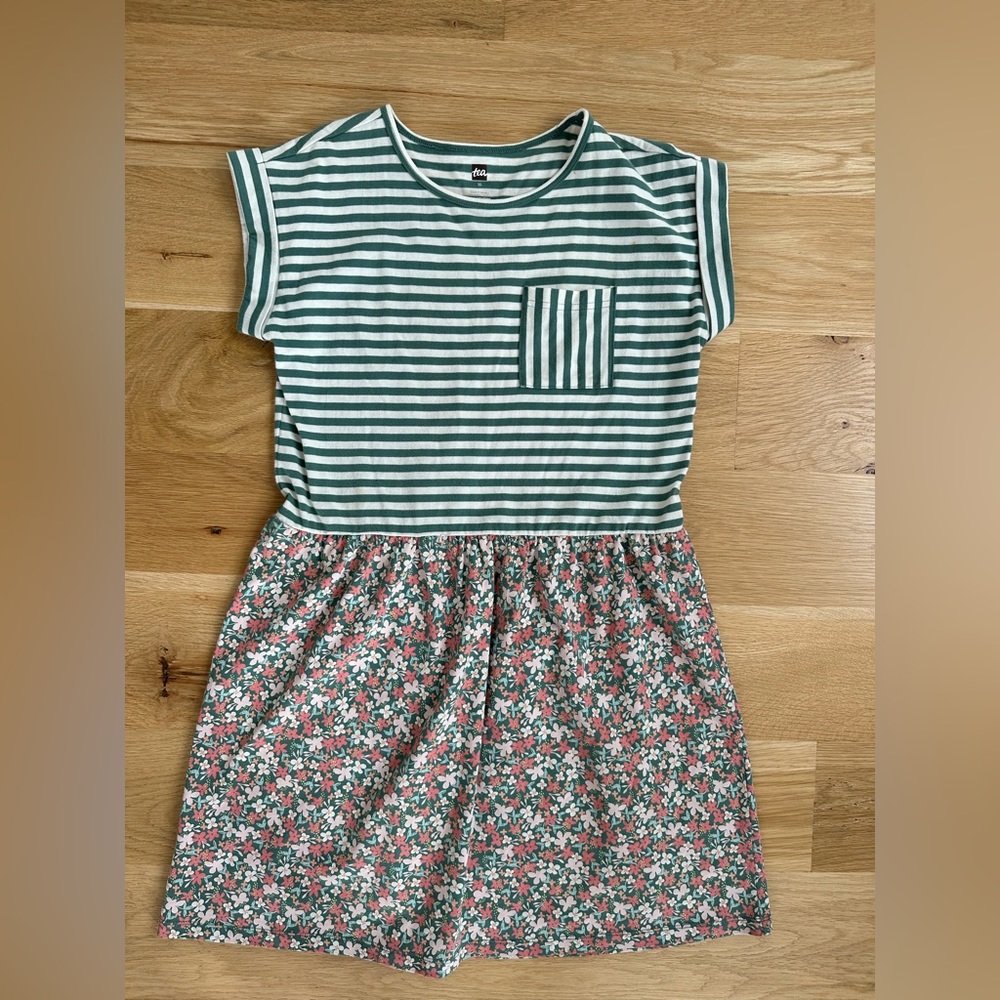 Girls Size 12 Tea Collection Floral Striped Dress